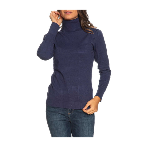YESZEE Pullover Maglia Donna dolcevita basic Blu A24 - YESZEEM038RU00 - 0710 - XS - Francavilla Moda